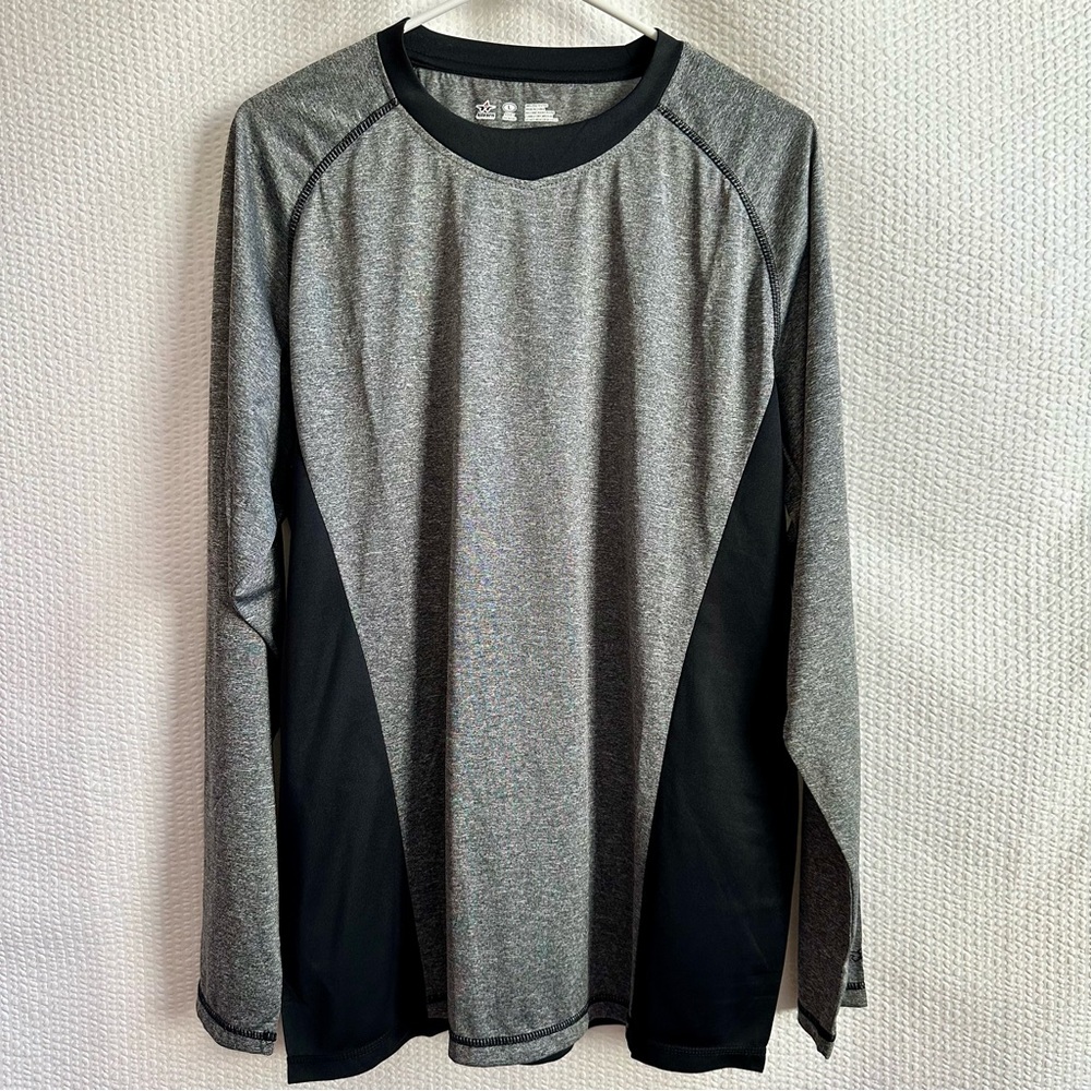 Alleson Athletic Men's Active Gray Black Long Sleeve Shirt Size: Large